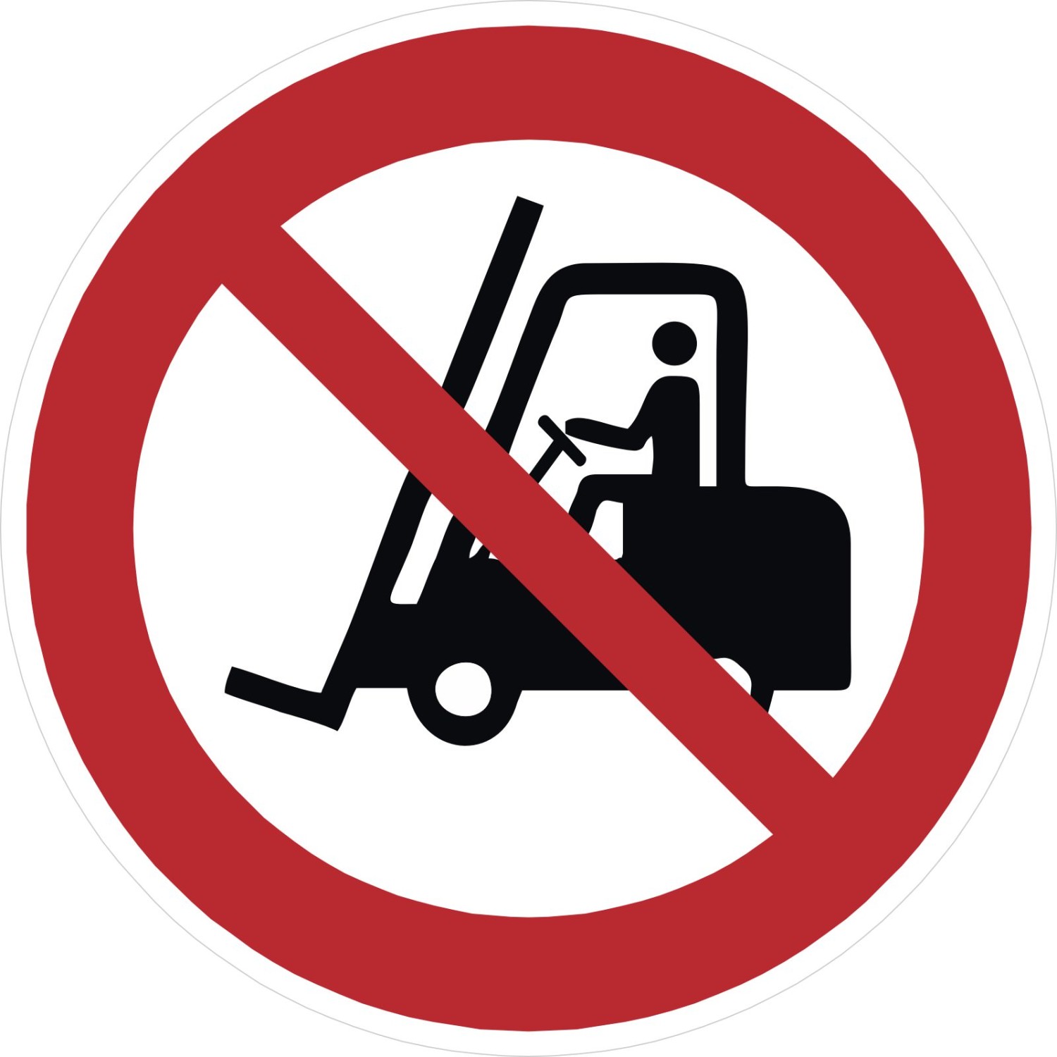 Schild Für Flurförderzeuge Stapler verboten P006 (Material und Größe: Schild 40 cm)