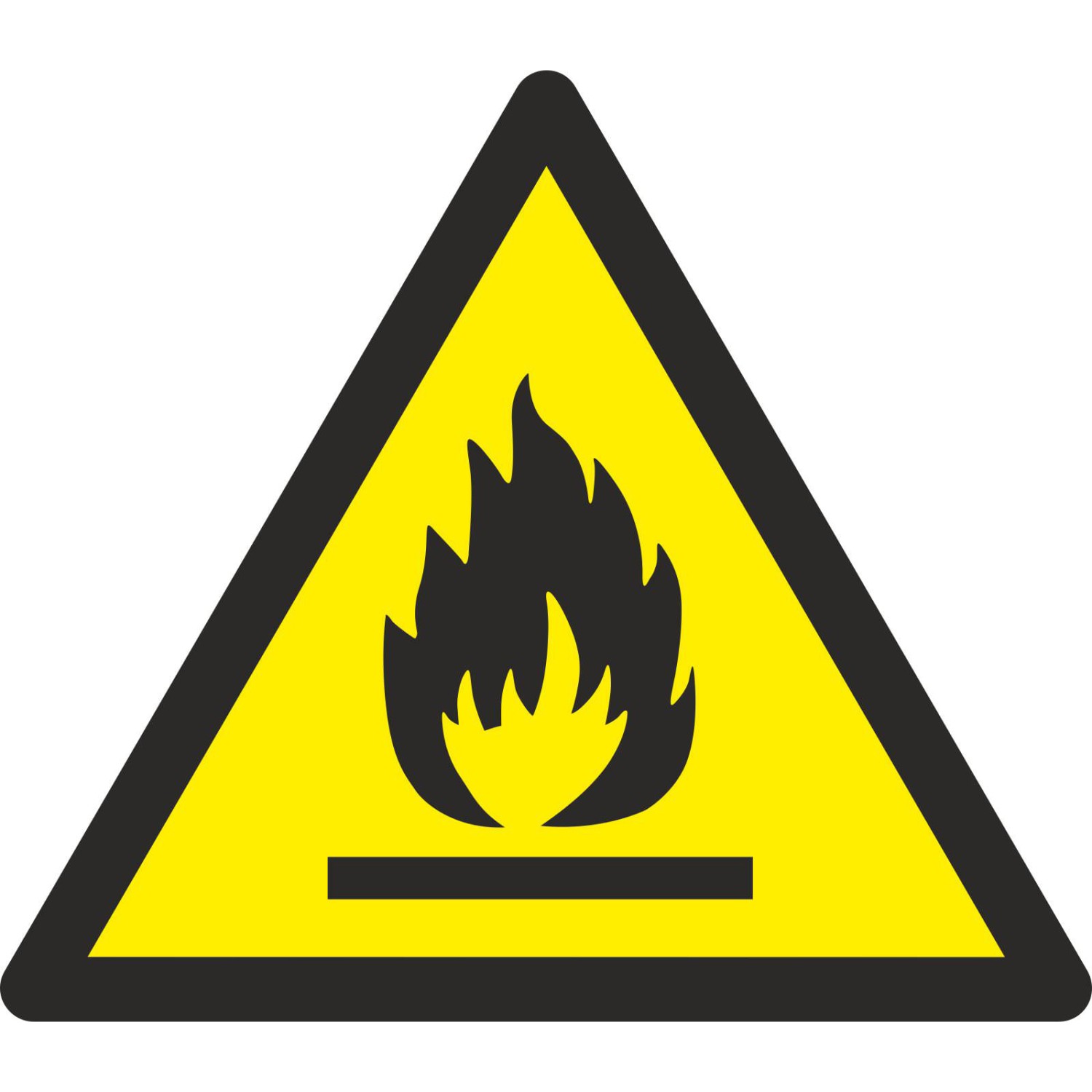 0. Foto Schild Warnung vor feuergefährlichen Stoffen W021 (Material und Größe: Schild 40 cm)
