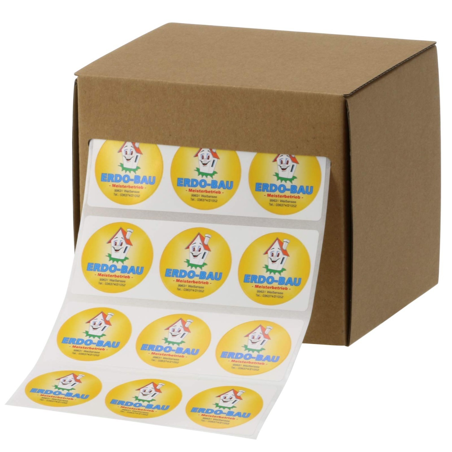 1. Foto Etiketten PP Folie satiniert Druck mit Logo farbig bedruckt (Etikettenformat: 48 x 20 mm eckig)