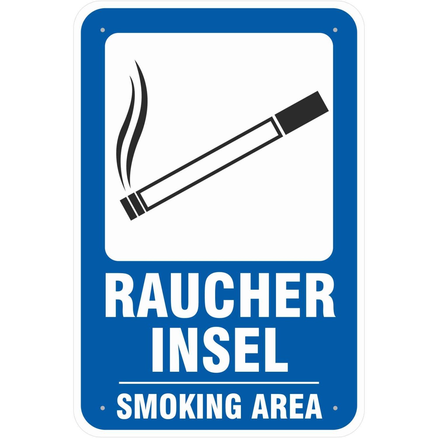 0. Foto Schild Raucherinsel Smoking Area Raucherplatz (Material und Größe: Schild 30x45cm)