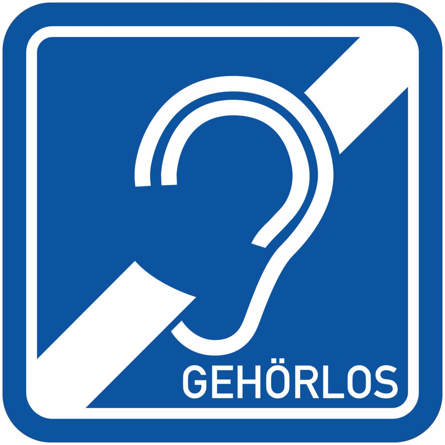 Gehörlos Magnetschild Magnettafel Schild 0,9 mm stark haftend Taubstumm Taub Hörgeschädigt (Größe: 20 x 20 cm)
