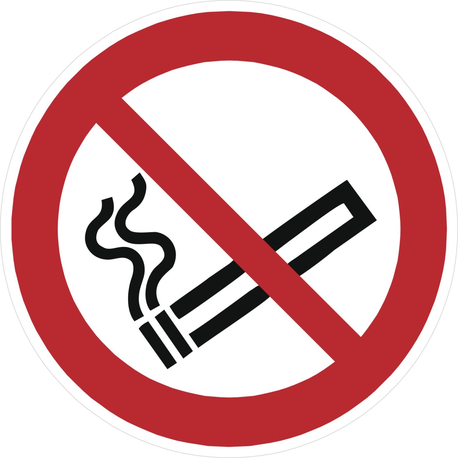 0. Foto Schild Rauchen verboten Rauchverbot Warnzeichen P002 (Material und Größe: Schild 40 cm)