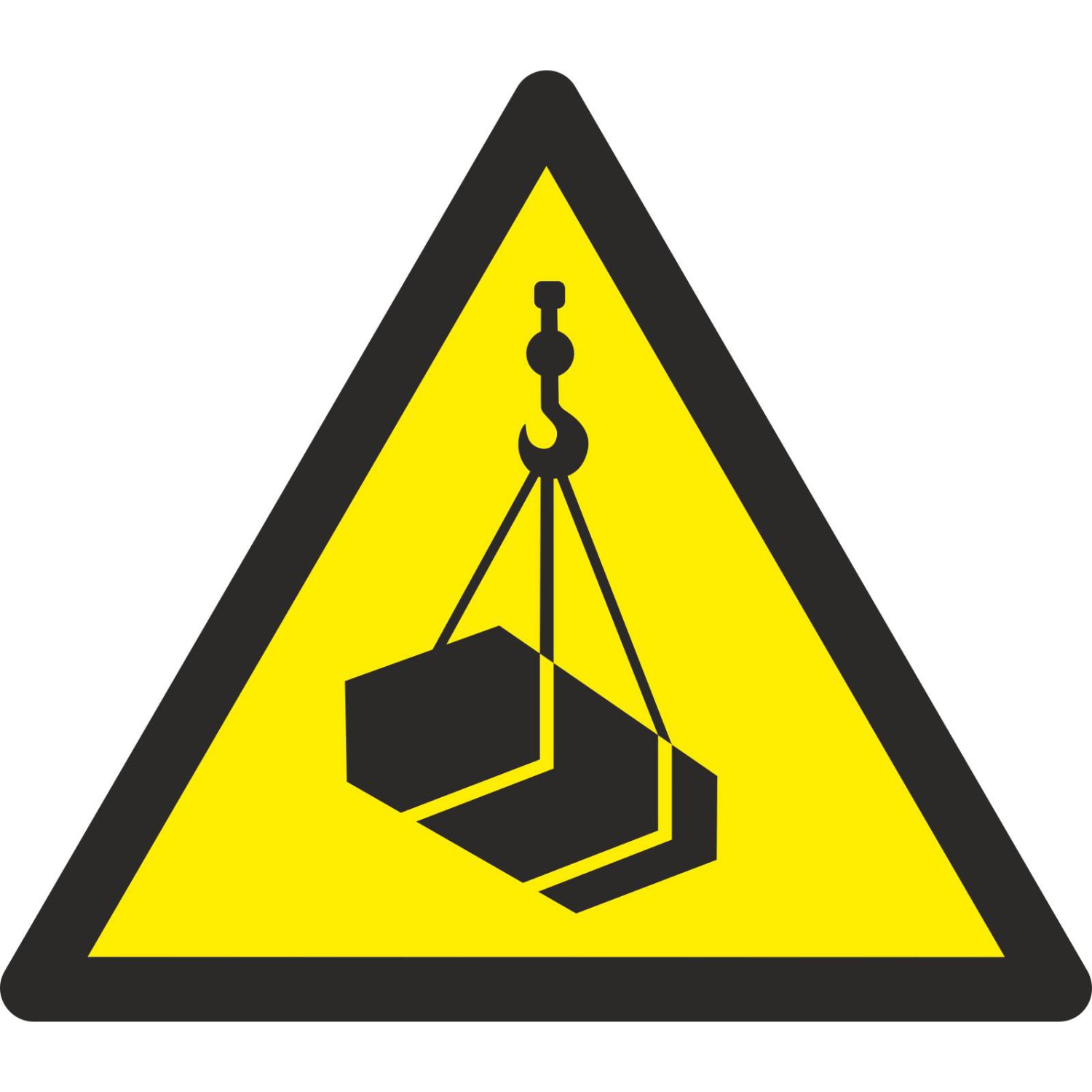 Aufkleber Warnung vor schwebender Last W015 (Material und Größe: Aufkleber 2,5 cm 99 Stück)