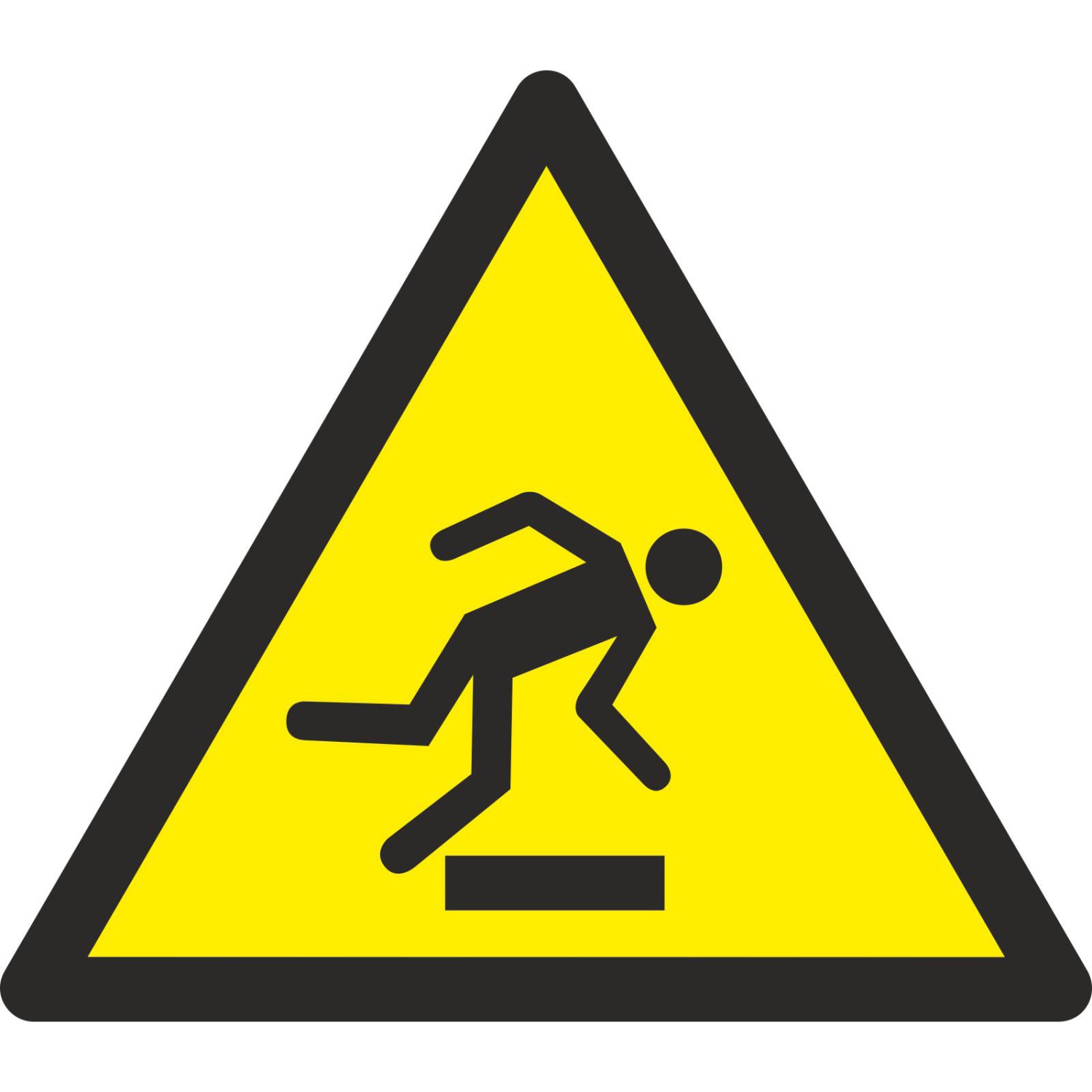 Aufkleber Warnung vor Hindernissen am Boden W007 (Material und Größe: Aufkleber 2,5 cm 99 Stück)