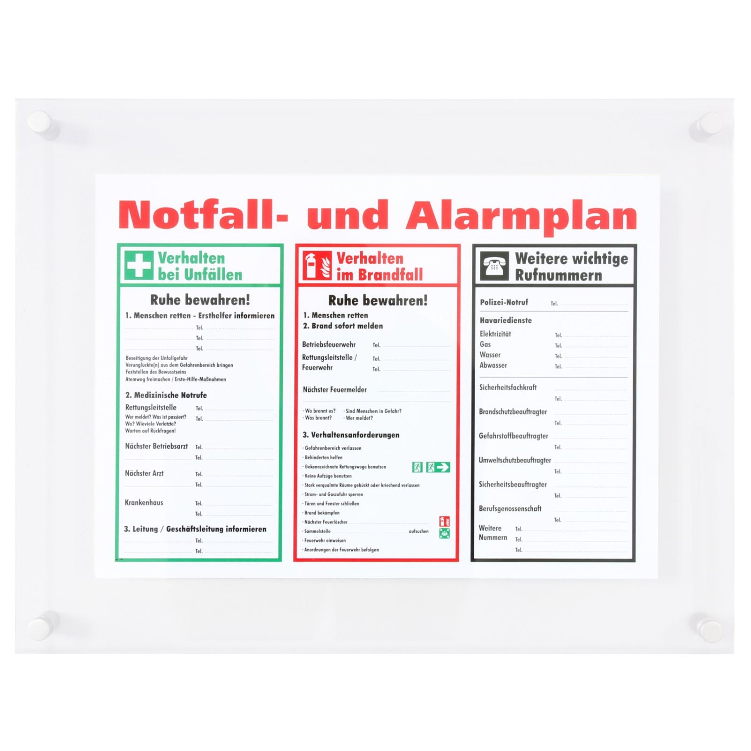 2. Foto Schildersystem Kjeld Infoschild Büroschild Acryl mit 4 Abstandshaltern (Größe: 100 x 100 mm)