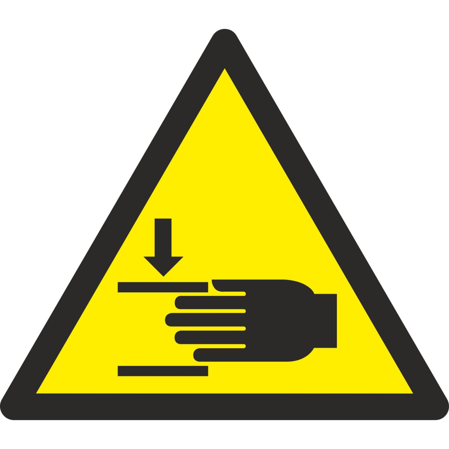 0. Foto Aufkleber Schild Warnung vor Handverletzungen W024 (Material und Größe: Schild 40 cm)