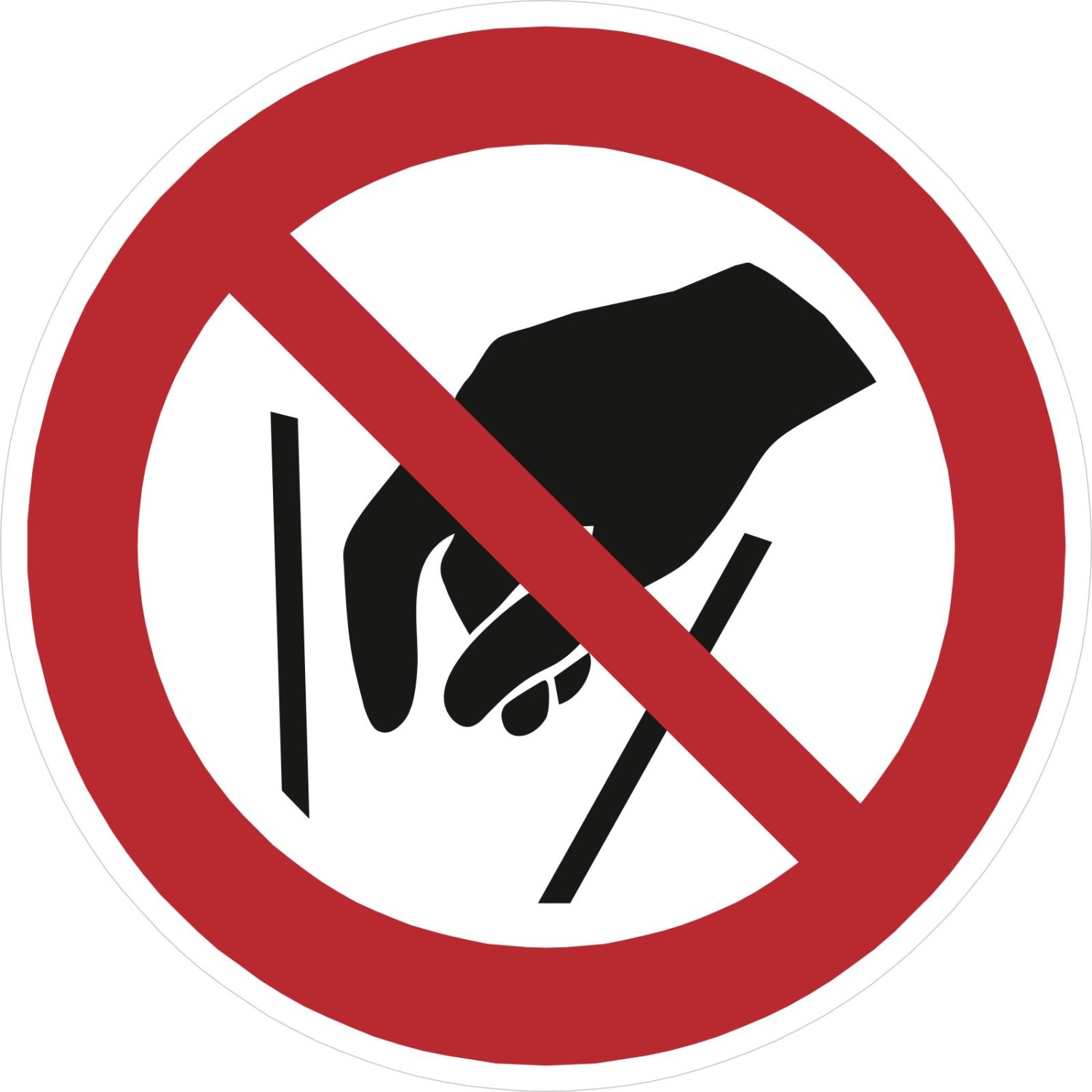 Schild Hineinfassen verboten Verbotszeichen P015 (Material und Größe: Schild 40 cm)