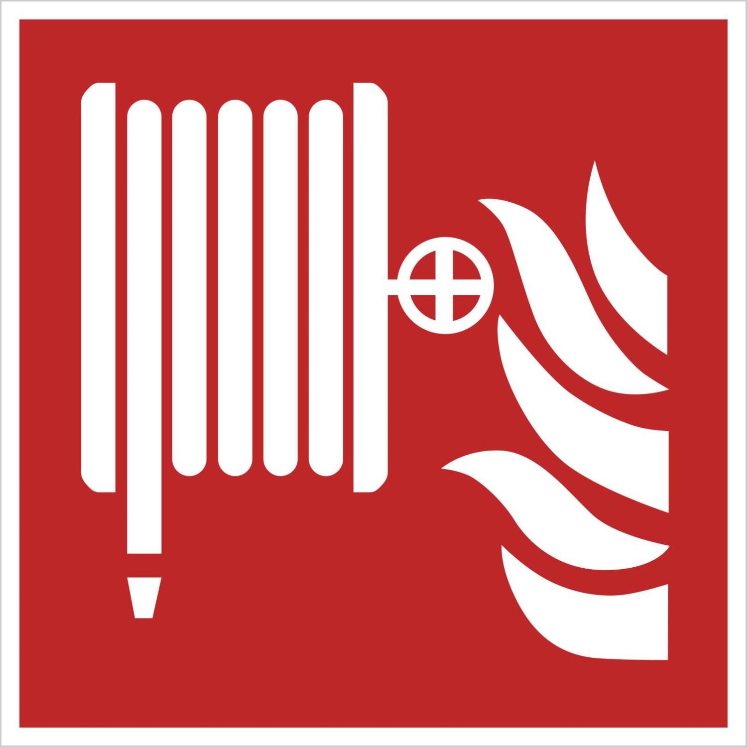 Aufkleber Löschschlauch F002 Brandschutzzeichen (Material und Größe: Aufkleber 40x40cm)