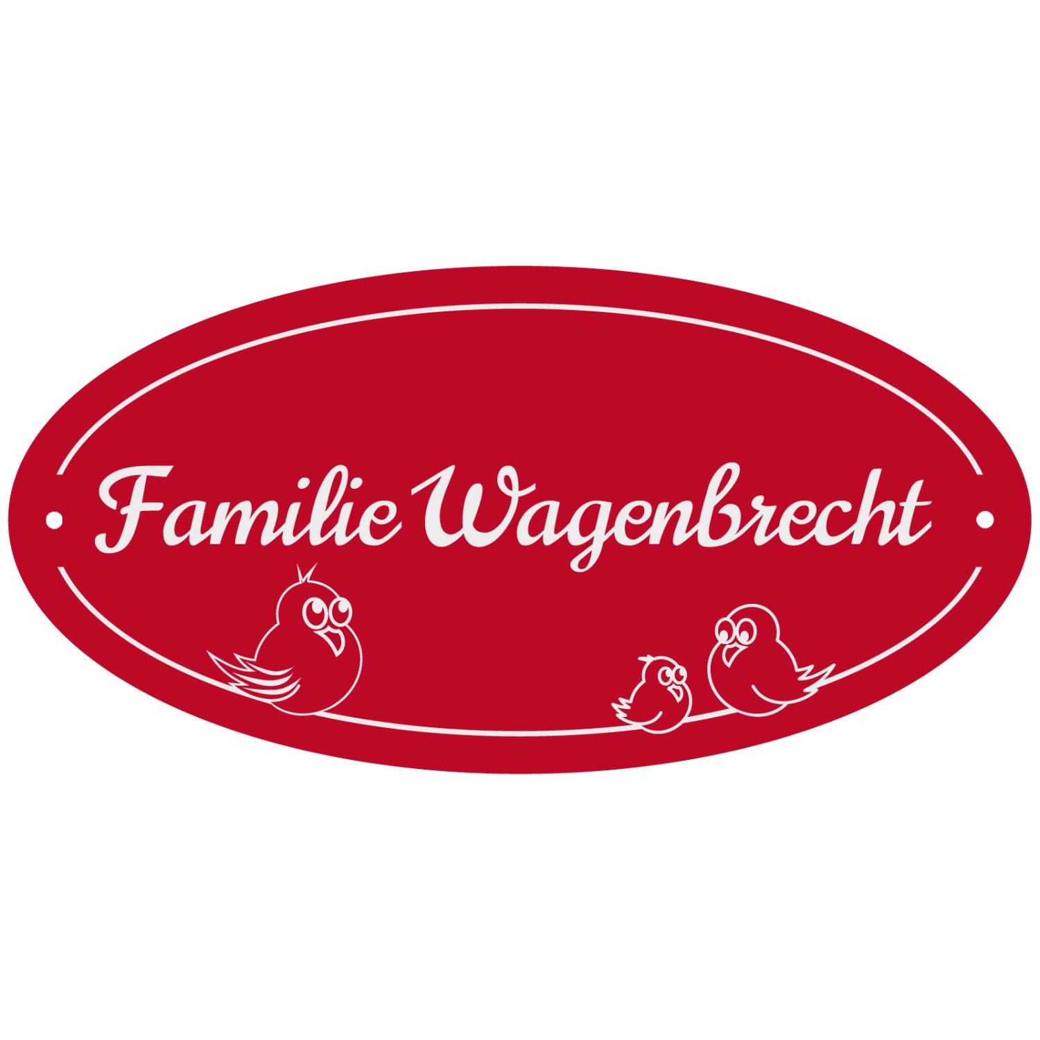 0. Foto Türschild Namensschild Klingelschild Aluminium mit Text Gravur (Form: oval Farbe: rot)
