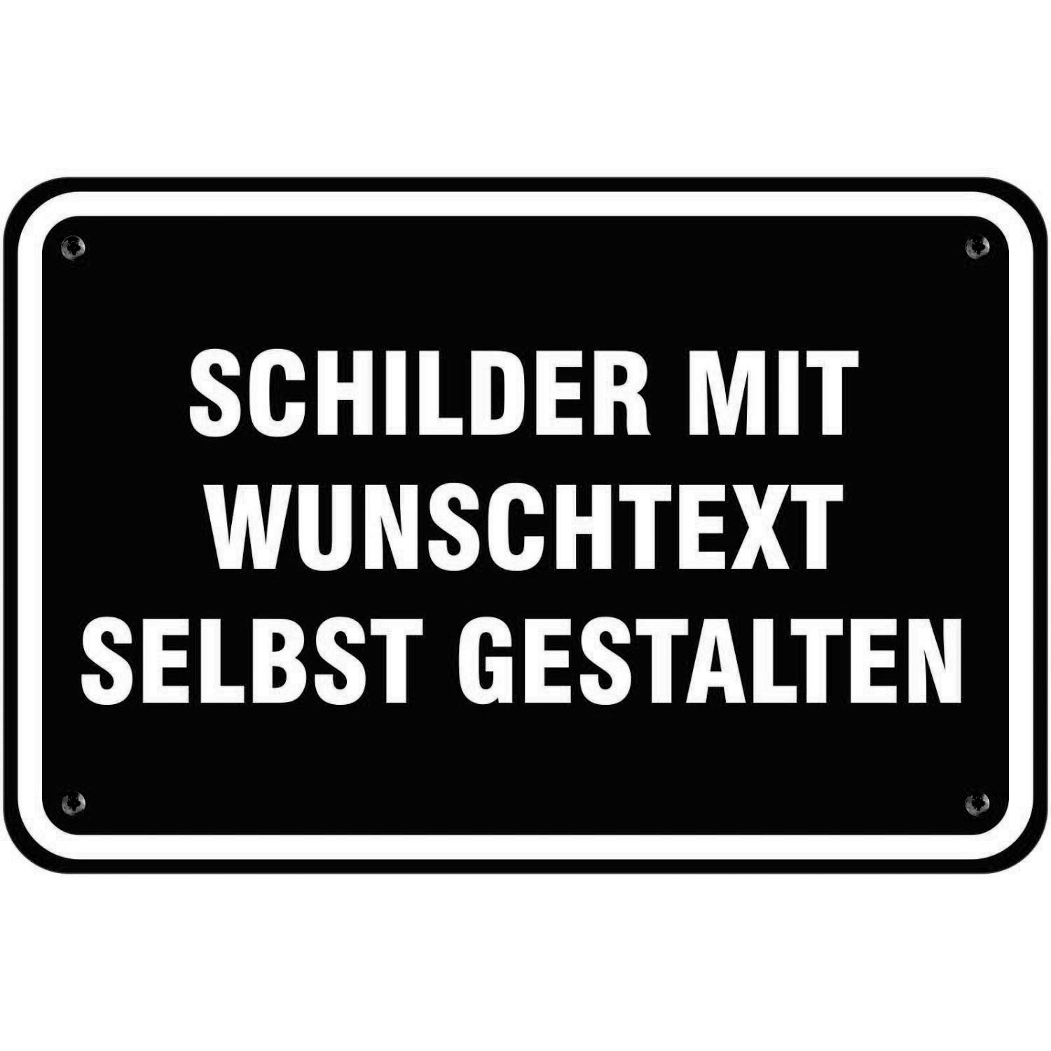 0. Foto Schild Schwarz weißer Rahmen mit Wunschtext selbst gestalten 30x20 cm