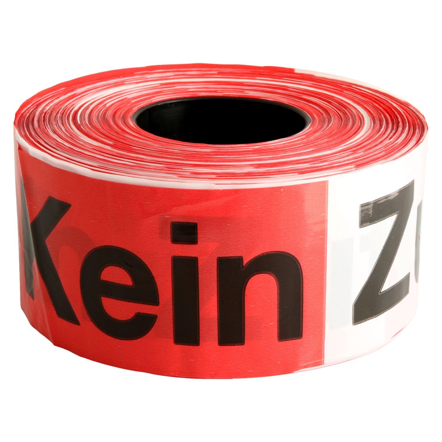 2. Foto Absperrband Flatterband Warnband rot-weiß extrem reißfest 500m lang (Bandaufdruck: Kein Zutritt)