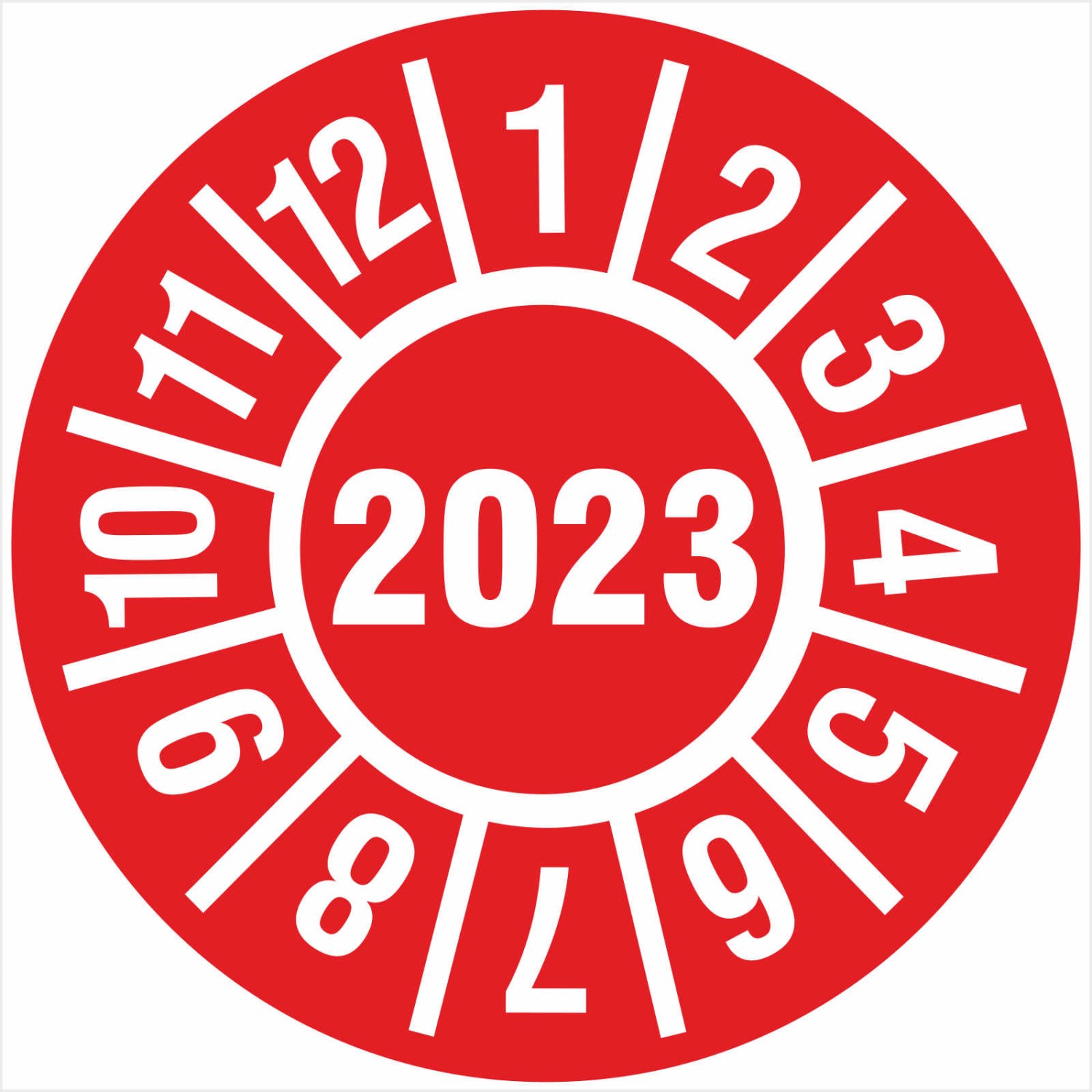 Prüfplakette 2023 Jahresprüfplakette Jahres Prüfetiketten 18 oder 30mm (Durchmesser: 18 mm)