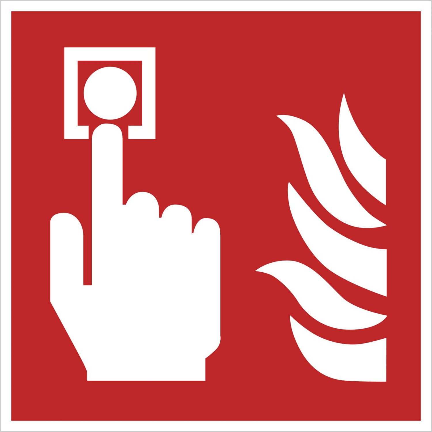 0. Foto Schild Feuermelder F005 Brandschutzzeichen (Material und Größe: Schild 30x30cm)