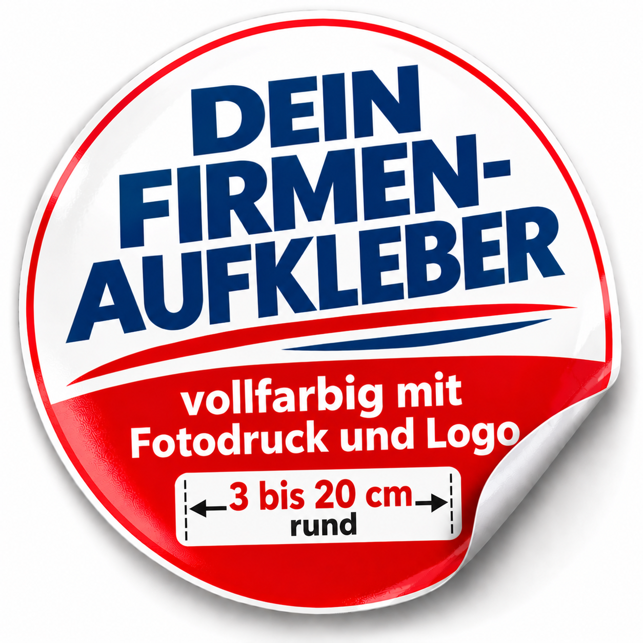 20% Rabatt auf Aufkleber rund für Firma und Verein